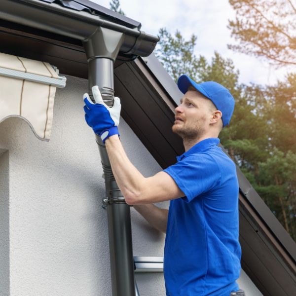 Sydney Gutter Guys technician carrying out downpipe repair on a residential property, ensuring proper water drainage. Sydney Gutter Guys technician carrying out downpipe repair on a residential property, ensuring proper water drainage.